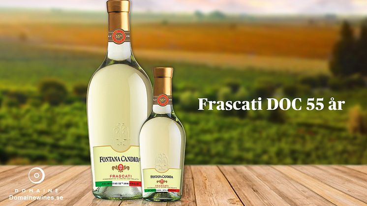 Frascati DOC firar 55 år som appellation. ﻿Fontana Candida hyllar appellationen med ny etikett. I butik nu.