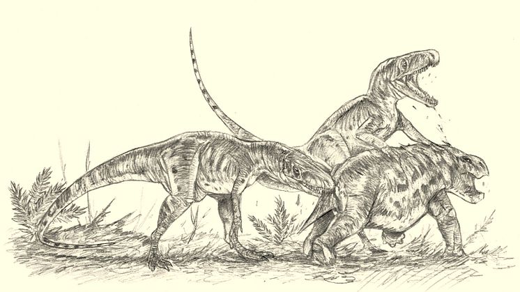 Two Smok and one young dicynodont