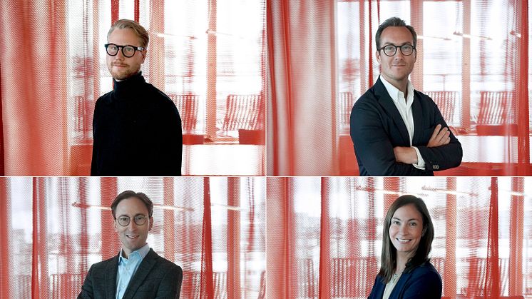 Tobias Calminder, Henrik Littorin, Alexander Greidinger och Annette Karlberg är Blockets nya marknadsplatsdirektörer