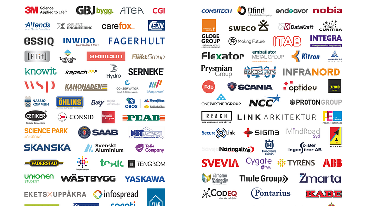 Företagen som finns representerade på Karriärum 2019.