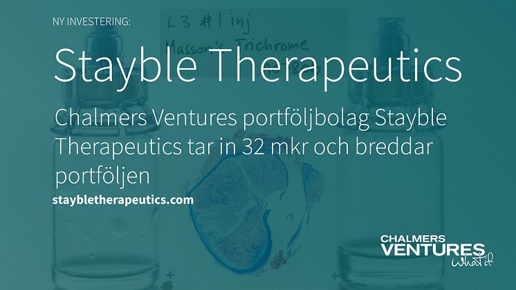 Stayble Therapeutics, ett noterat portföljbolag hos Chalmers Ventures