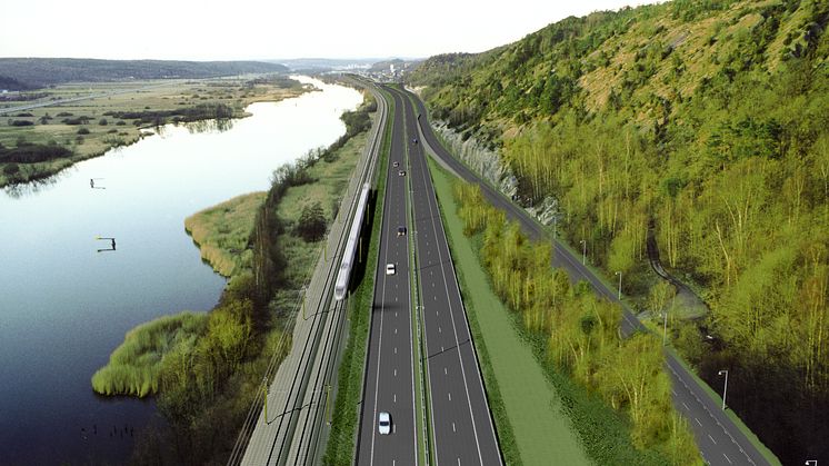 200.000 m3 Leca lettklinker er benyttet til prosjektet motorvei og jernbane E45 i Sverige