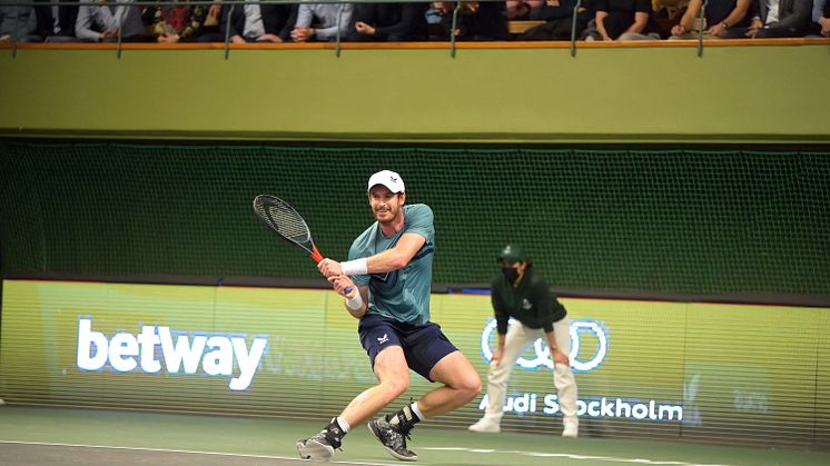 Andy Murray under torsdagens kvartsfinal på Stockholm Open