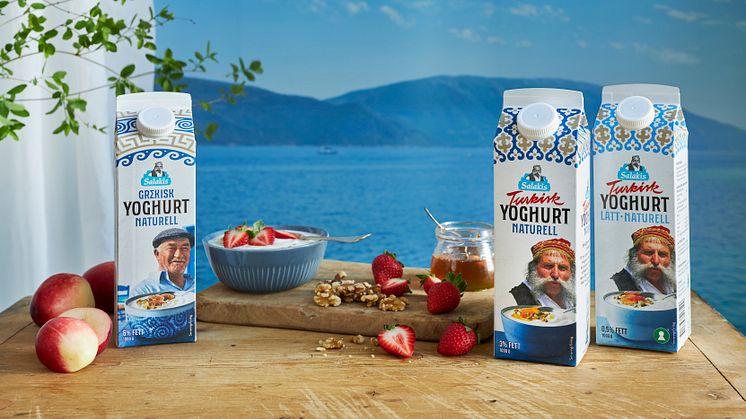 Salakis nya yoghurtar ger dig en känsla av Medelhavet vid ditt eget frukostbord.