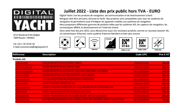 LISTE DES PRIX DIGITAL YACHT JUILLET 2022.pdf