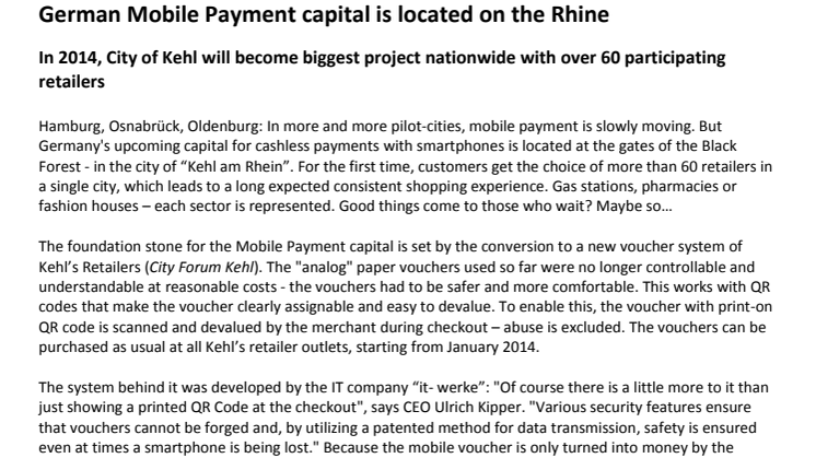German Mobile Payment capital is located on the Rhine