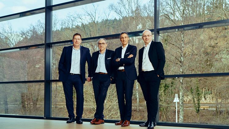 Hansgrohes styrelse: André Wehrhahn, Frank Semling, Hans Juergen Kalmbach och Christophe Gourlan.