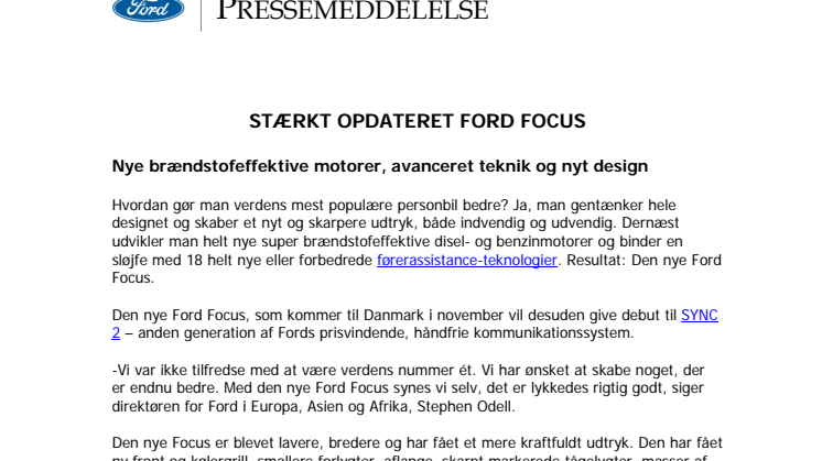 Stærkt opdateret Ford Focus