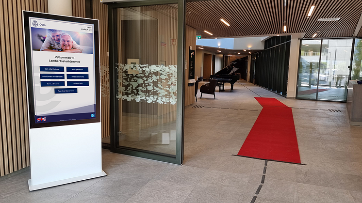 På det nye Lambertseterhjemmet i Oslo tas besøkende effektivt i mot av en Procon Digital HelseVert