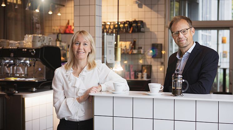 Kathrine Löfberg, styrelseordförande, och Anders Fredriksson, vd, säger att medlemskapet i European Coffee Federation stärker Löfbergs.