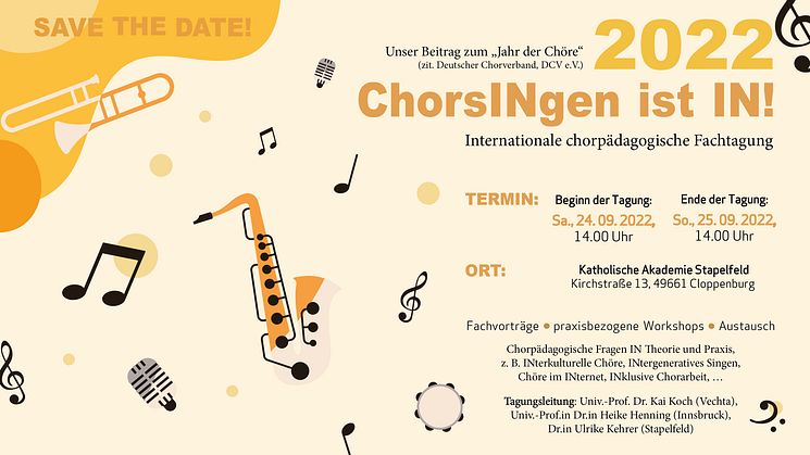 Internationale chorpädagogische Fachtagung | „ChorsINgen ist IN!“