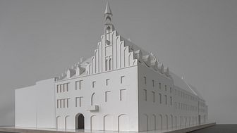 3D model for the reconstruction of the fire-damaged, historic town hall in Straubing: Ed. Züblin AG is undertaking the basic concrete and masonry work for the complex construction project.  Copyright: Hild und K Architekten