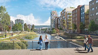 Fjordbyen Lier og Drammen planlegges som kanalby for 16.000 innbyggere med like mange arbeidsplasser.