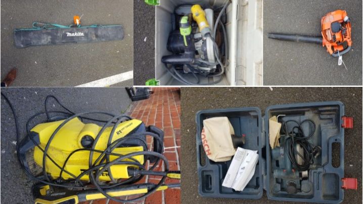 [Some of the recovered power tools]