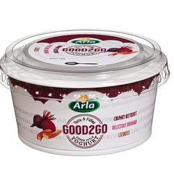Good2Go yoghurt med rødbede, rabarber og lakrids