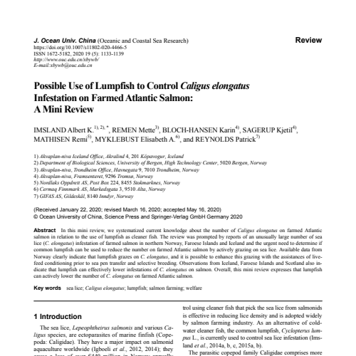 JOUC 19, 11331139 Mini review, lumpfish and C. elongatus.pdf
