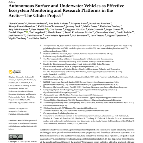 Camus et al. 2021. Autonomous Surface and Underwater Vehicles as Effective Ecosystem Monitoring and Research Platforms in the ArcticThe Glider Project.pdf