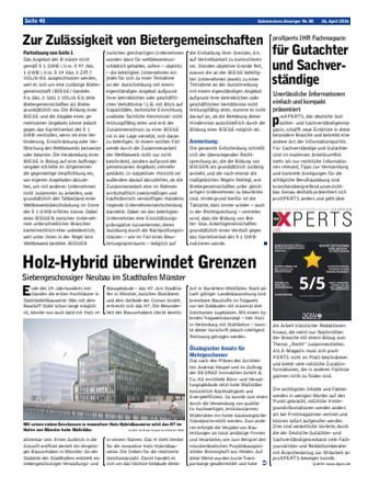 proXPERTS im Submissions Anzeiger vom 26.04.2016