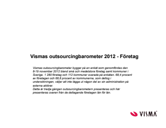 Vismas outsourcingbarometer hösten 2012