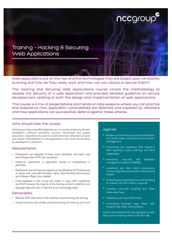 Training: Hacking & Securing Web Applications