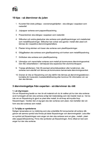 FTI pressunderlag - 10 tips - så återvinner du julen.pdf