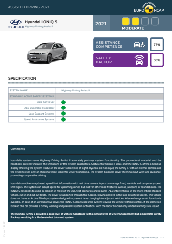 Euro NCAP - Assisted Driving 2021 - Hyundai IONIQ 5 - Datasheet.pdf