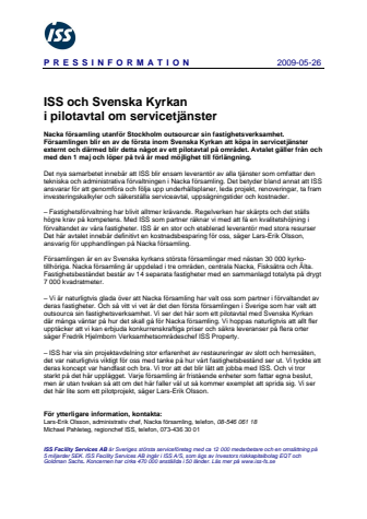 ISS och Svenska Kyrkan i pilotavtal om servicetjänster