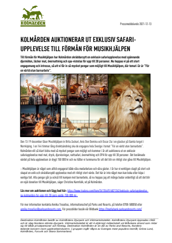 Kolmården auktionerar ut exklusiv safariupplevelse till förmån för Musikhjälpen.pdf