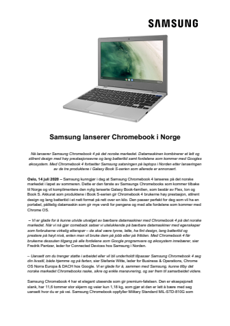 Samsung lanserer Chromebook i Norge