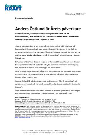 Anders Östlund är Årets påverkare