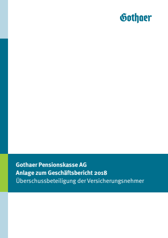 Gothaer Pensionskasse AG: Anlage zum Geschäftsbericht 2018