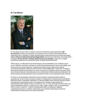 Dr. Ivan Misner - BNI:n perustajan henkilökuva
