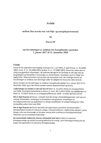 Avtale om forvaltning av midlene fra Energifondet 2017-2020