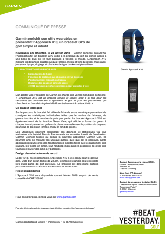 Garmin enrichit son offre wearables en présentant l'Approach X10, un bracelet GPS de golf simple et intuitif 