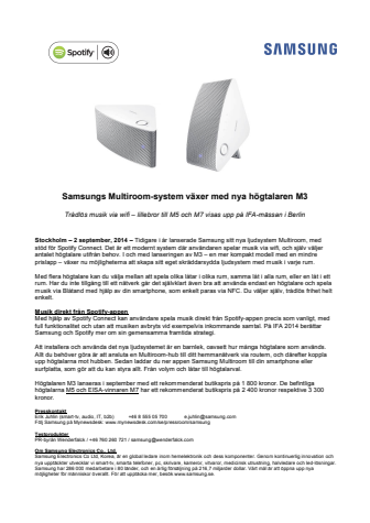 Samsungs Multiroom-system växer med nya högtalaren M3
