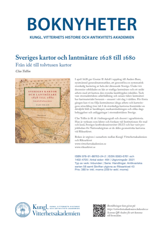 Boknyhet Sveriges kartor och lantmätare 1628 till 1680
