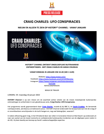 Craig Charles UFO Conspiracies_THE HISTORY CHANNEL_NL_PERSBERICHT_Dutch.pdf