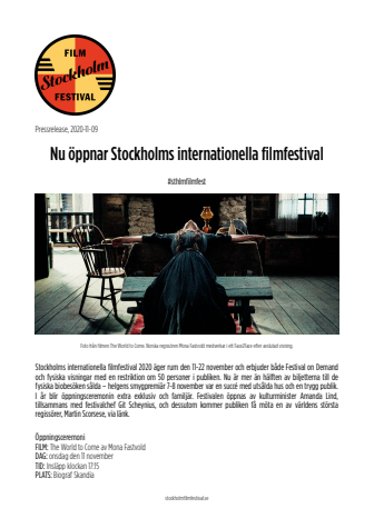 Nu öppnar Stockholms internationella filmfestival