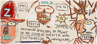 Jean-Michel Basquiat, "Hollywood Africans in Front of the Chinese Theater with Footprints of Movie Stars". Utrop 450 000 - 600 000 SEK. 