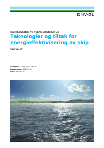 Rapport: Teknologier og tiltak for energieffektivisering av skip