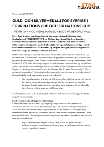 Guld- och silvermedalj för Sverige i Four Nations Cup och Six Nations Cup – Ferry Svan och Emil Hansson bjöd på rekordkväll