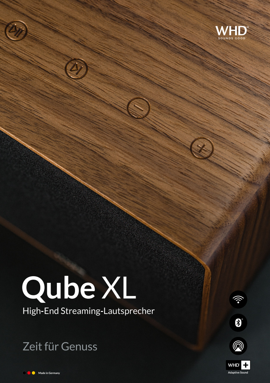 Qube XL High End Streaminglautsprecher aus Massivholz