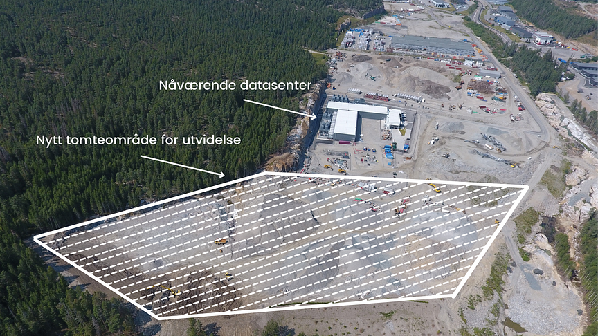 Tomteområde for utbygging av nytt datasenter i Enebakk - Green Mountain