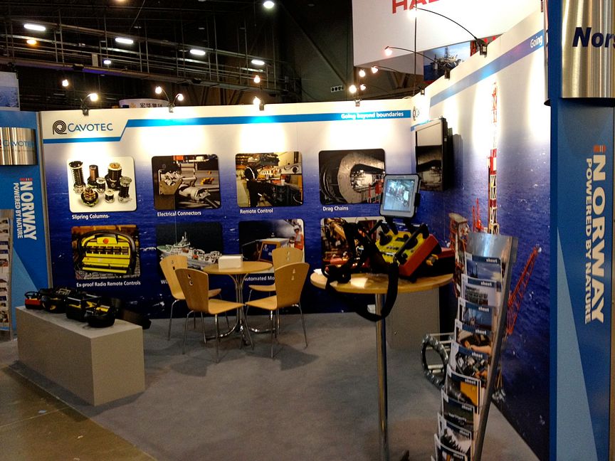 Ready and raring: the Cavotec stand set for action at OTC Houston