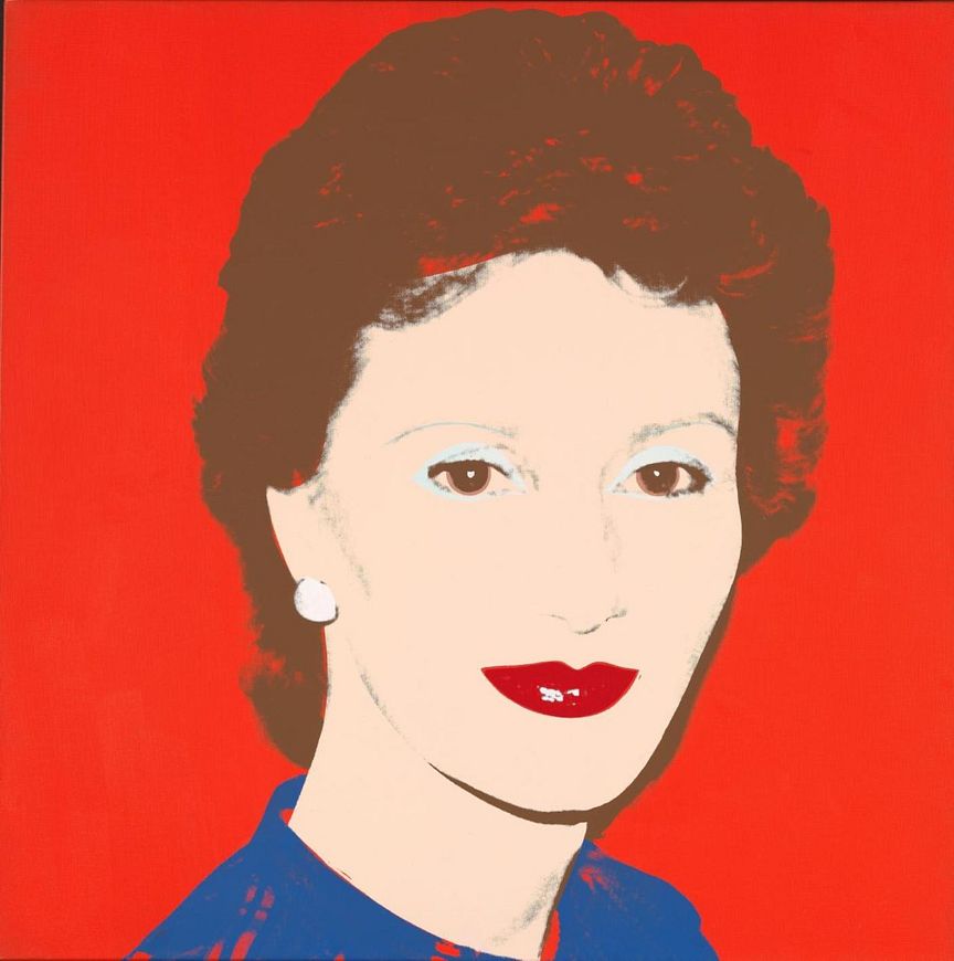 Portrett av Kronprinsesse Sonja, 1982. Foto Nasjonalmuseet(c) Warhol Andy BONO