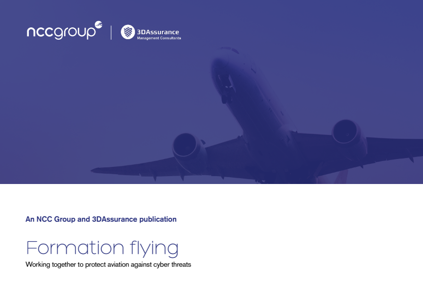 Formation flying: Working together to protect aviation against cyber threats by NCC Group & 3DAssurance