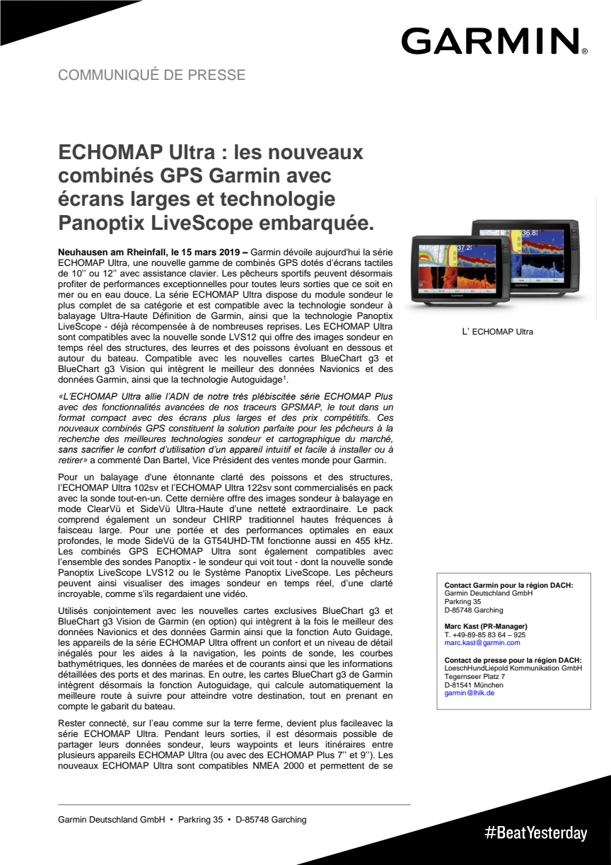ECHOMAP Ultra : les nouveaux combinés GPS Garmin avec écrans larges et technologie Panoptix LiveScope embarquée.