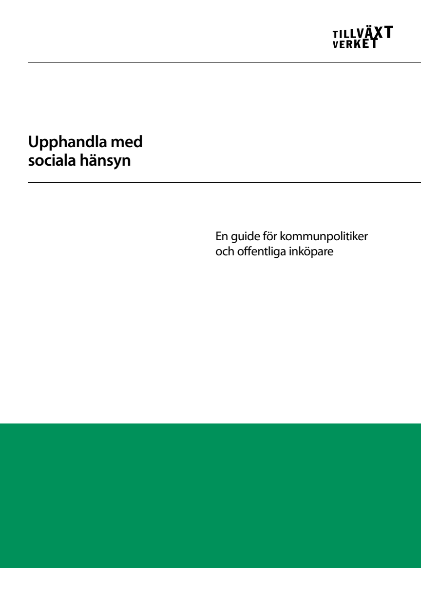 Upphandla med sociala hänsyn - En guide för kommuner och offentliga inköpare