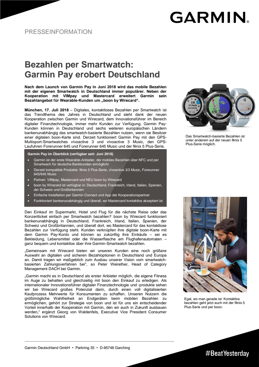 Bezahlen per Smartwatch:  Garmin Pay erobert Deutschland