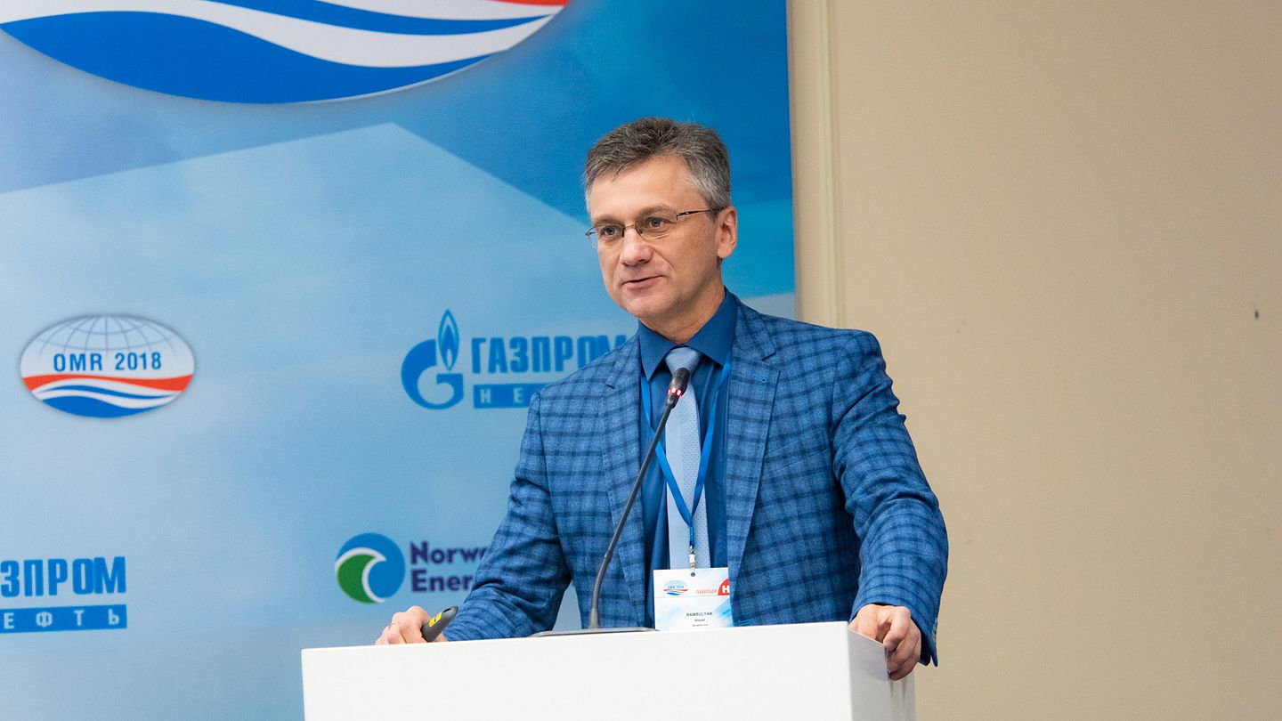 Photo. Alexei Bambulyak at NORWEP Gazprom event in St. Petersburg. Copyright:  OMR 2018 Directorate